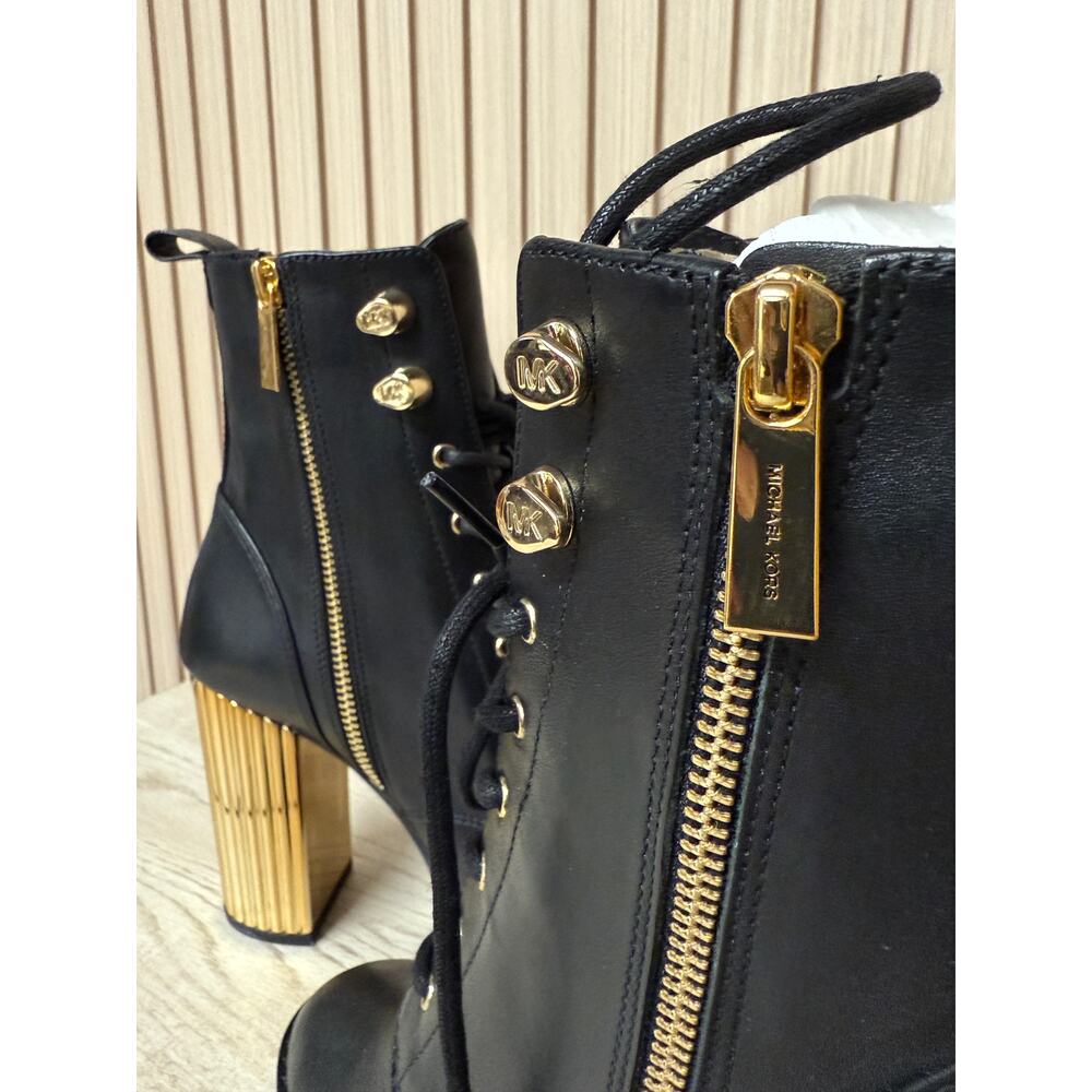Michael Kors Porter Leather Lace-Up Boot Womens Shoes Sz 6M New in Box - Picture 11 of 16